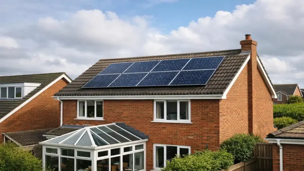 Solar panel myths in the UK explained with a real residential rooftop solar installation