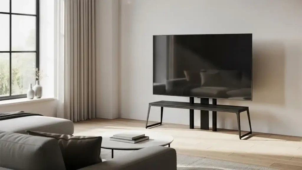 universal TV stand structure highlighting the importance of checking size and weight limits